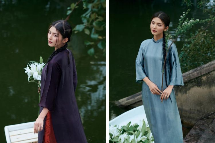 mẫu áo dài trơn