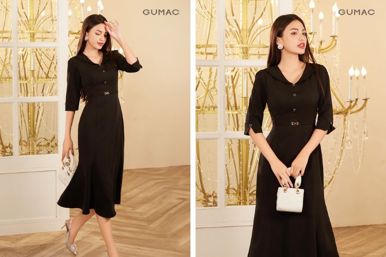 đầm đen đuôi cá sang trọng