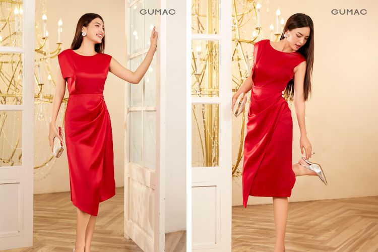 đầm suông nữ xếp nếp