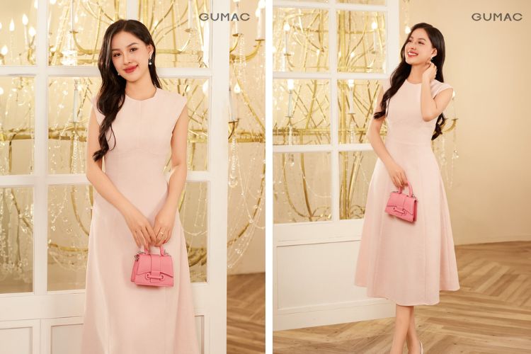 đầm trơn không tay thanh lịch