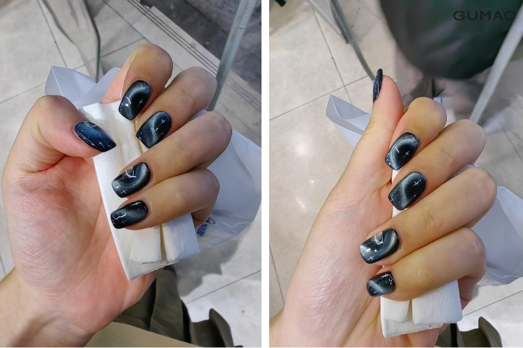 mau nail galaxy hoa tiet ho den