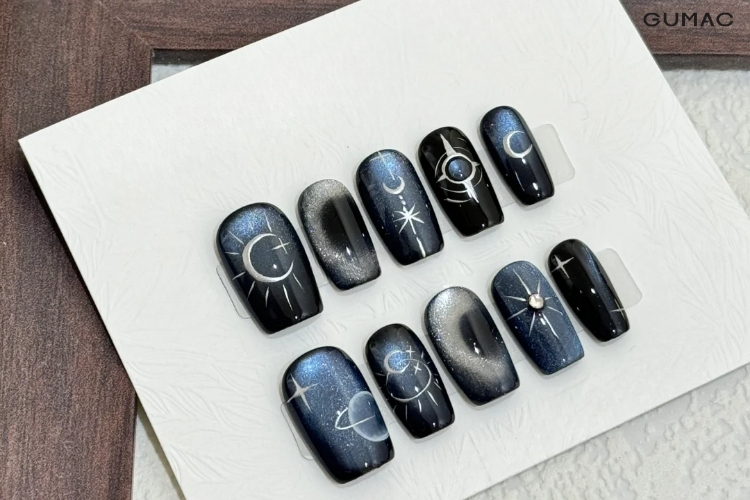 mau nail ngan ha nen den dep