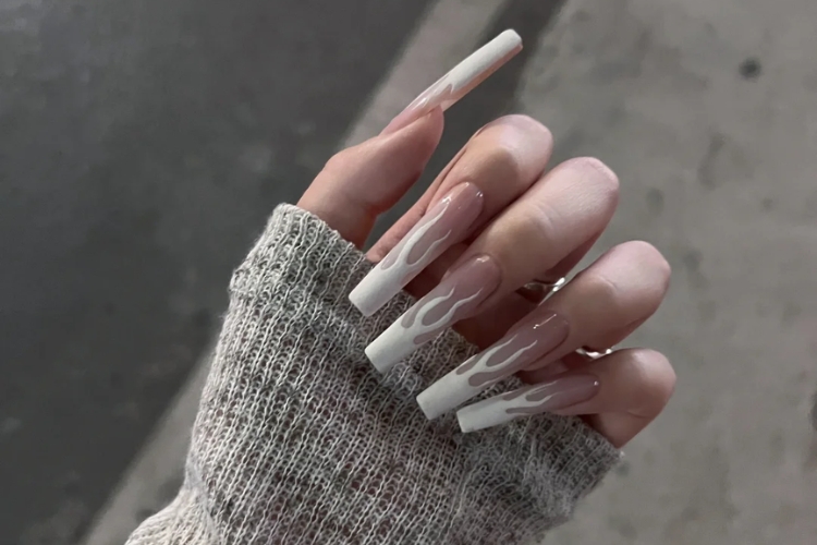 mau nail lua mau trang