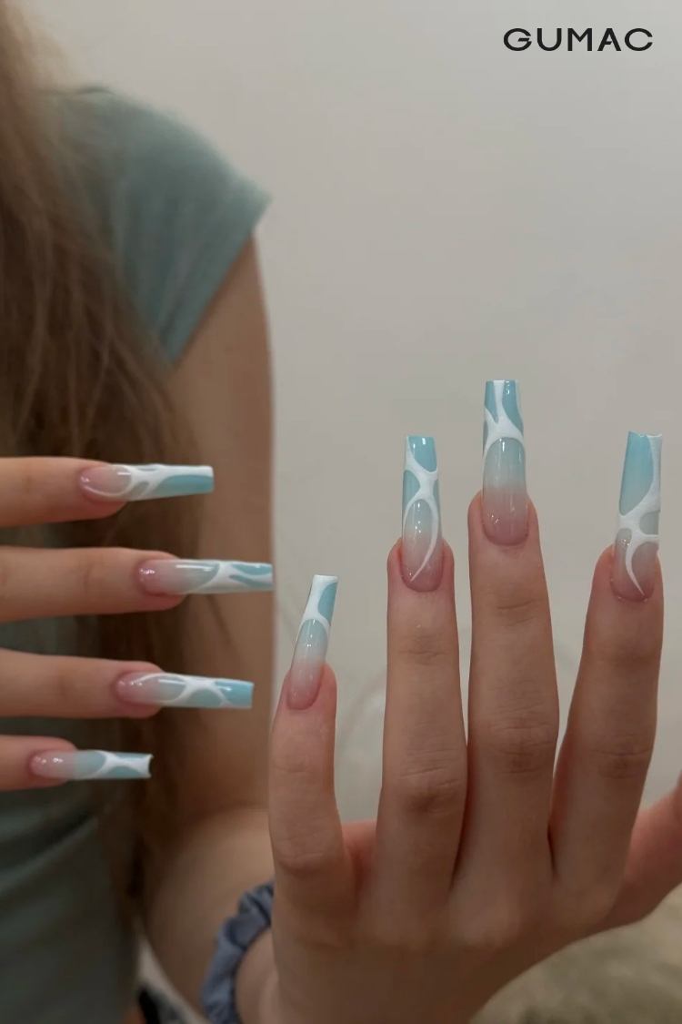 mau nail ngon lua mau xanh da troi