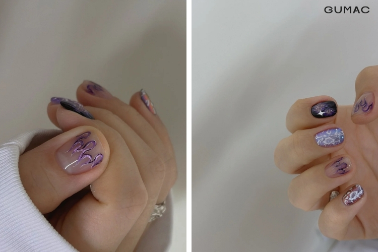 mau nail hoa tiet lua ngot ngao