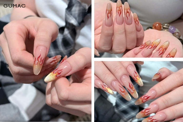 mau nail hoa tiet ua mau cam