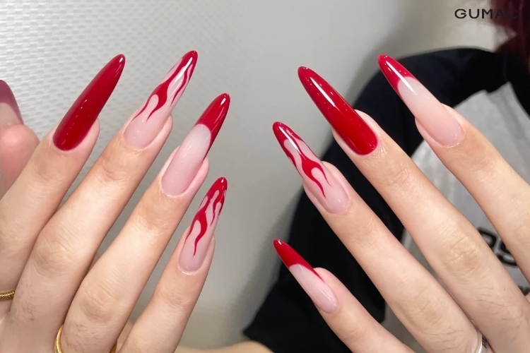 mau nail lua mau do ruc