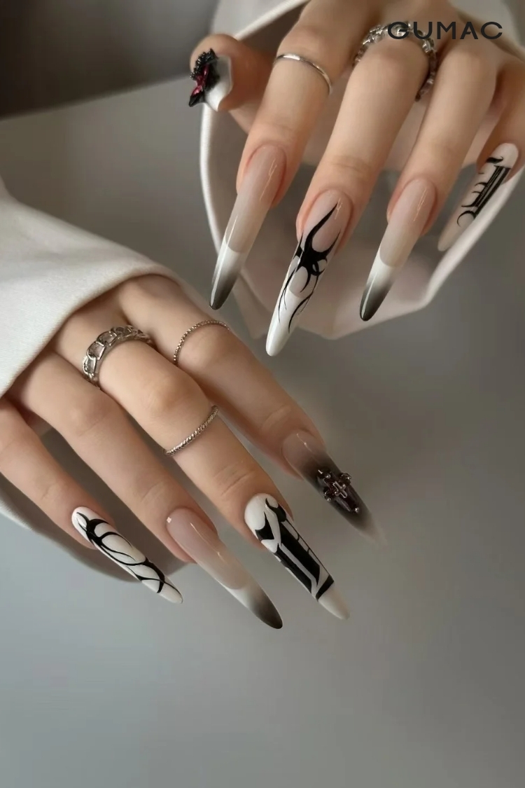 mau trang tri mong lua trang den