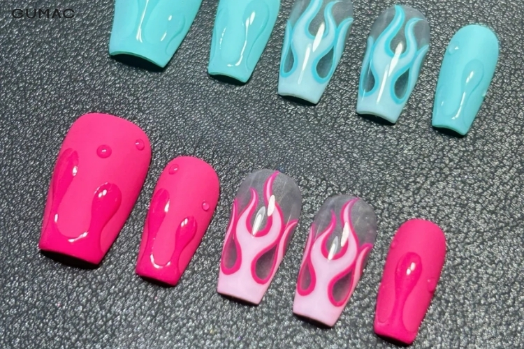 mau ve nail ngon lua mau neon