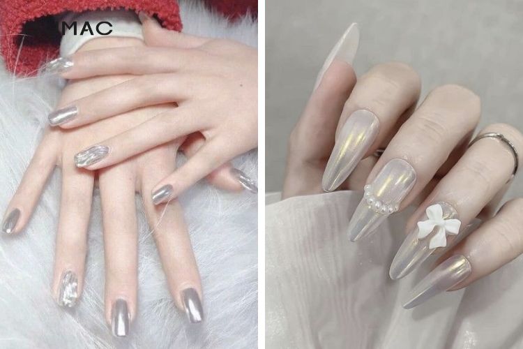 Kiểu nail sơn gel tráng gương sành điệu cho nữ