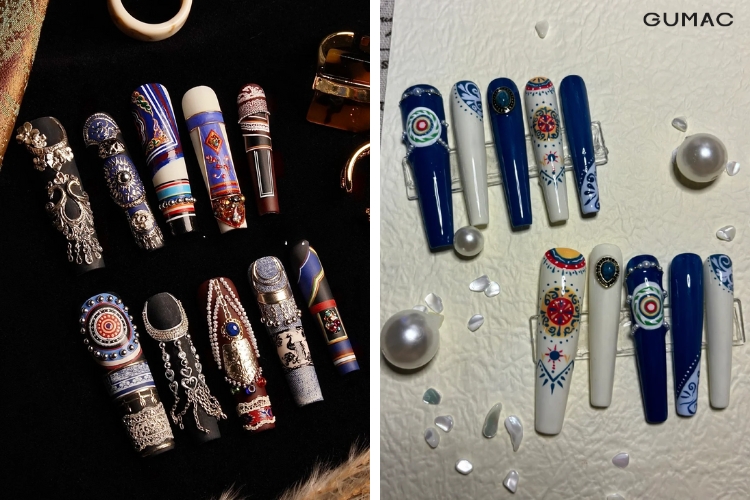 mau nail tho cam dep cho mong tay vuong