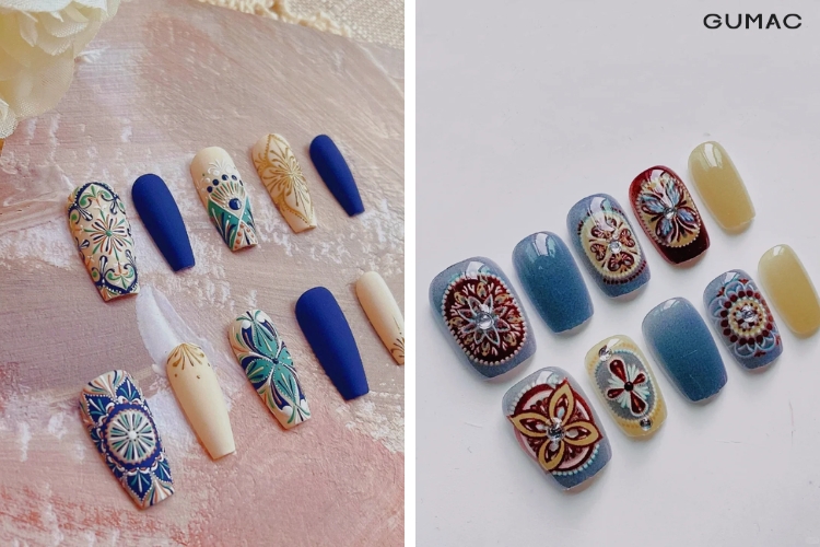 mau nail tho cam cho mua he dep