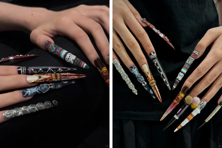 mau ve tho cam nail mong nhon dep