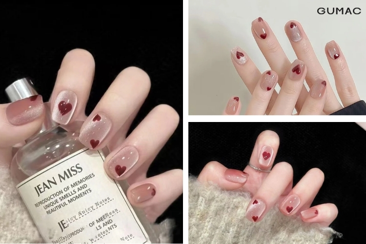 mau mong hinh trai tim tone nude dep