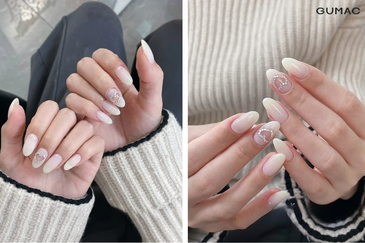 mau mong trai tim mau trang nhe nhang