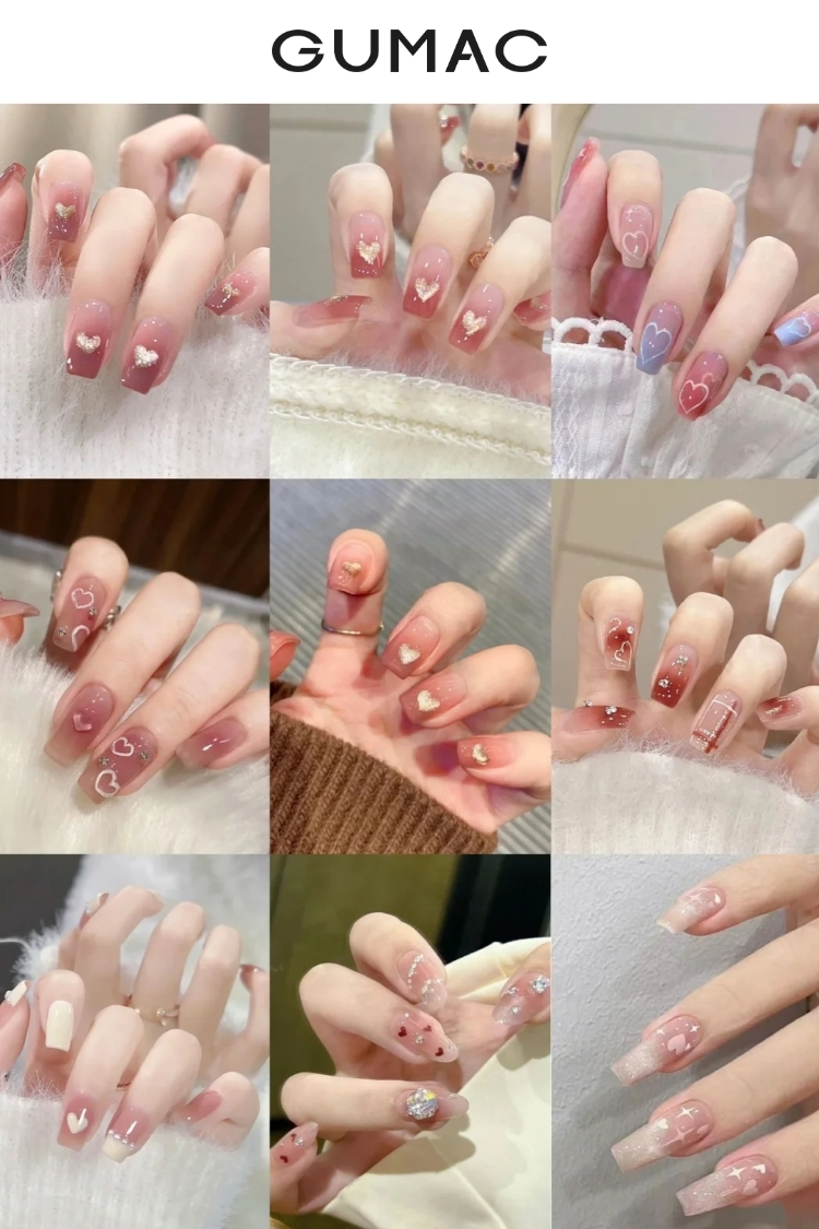 tong hop cac mau nail trai tim dep cho chi em