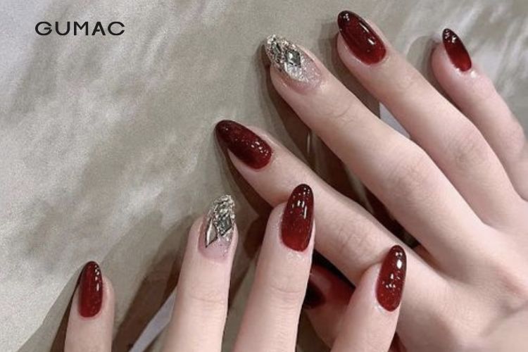 Màu sơn móng tay màu đỏ rượu | Manicure, Nails on fleek, Nails magazine