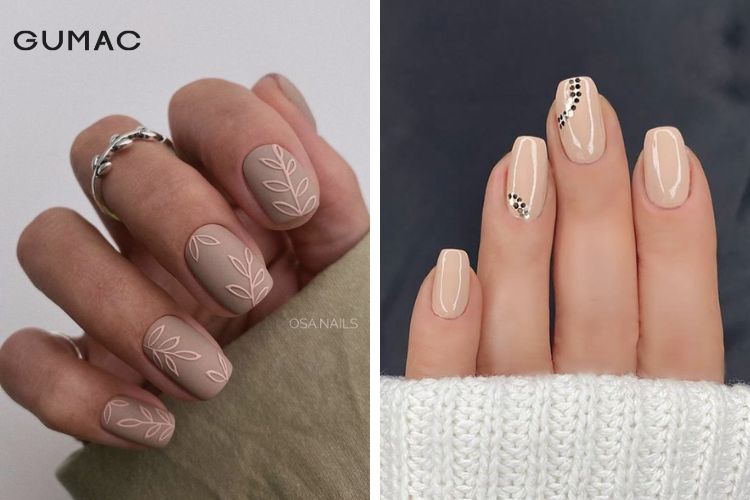 Nail màu be sành điệu