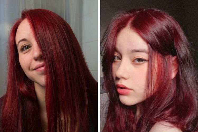 màu tóc không cần tẩy cho da ngăm đỏ cherry
