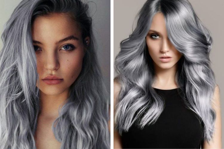màu tóc không cần tẩy cho da ngăm nhuộm màu xám khói