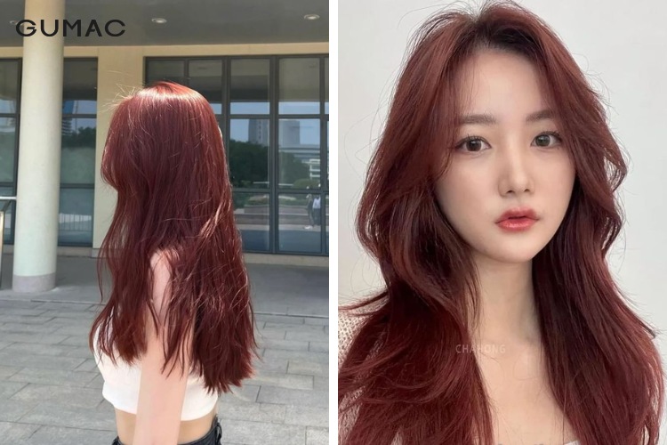 Màu tóc nâu tây ánh đỏ