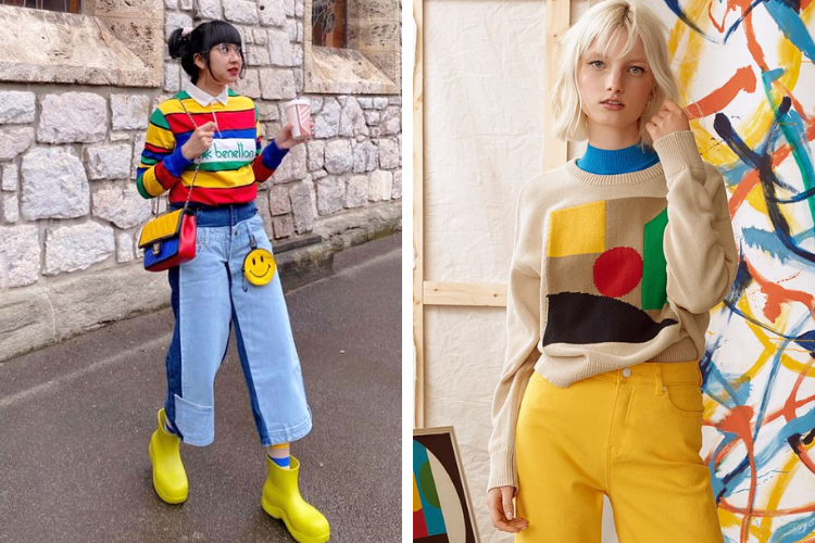 phối màu xanh coban cùng màu vàng