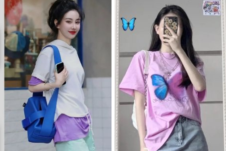 phối màu tím cùng màu lam coban