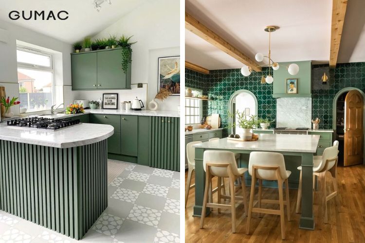 Kết hợp màu xanh cốm với màu nào trong thiết kế nội thất 