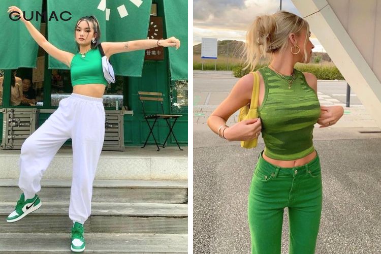 Áo thun năng động màu xanh cốm