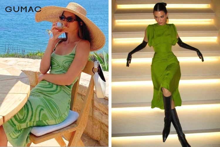 Lựa chọn những item màu xanh cốm đồng nhất về kiểu dáng