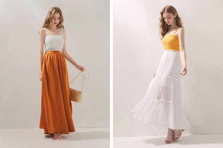 10+ Outfits mix đồ với chân váy midi dành cho phái đẹp