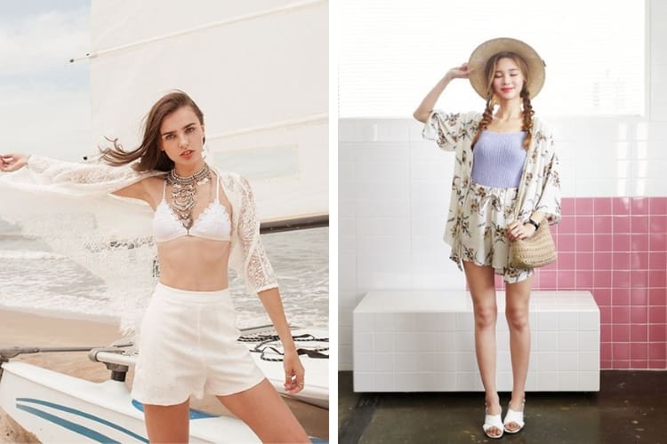 mix đồ đi biển cho người gầy với áo bra
