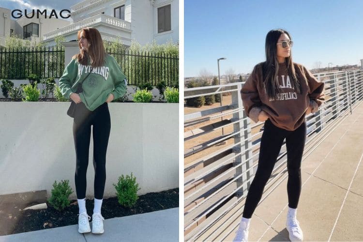 Năng động khi mix cùng quần legging