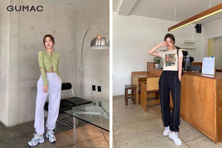 Phối sneaker và quần joggers