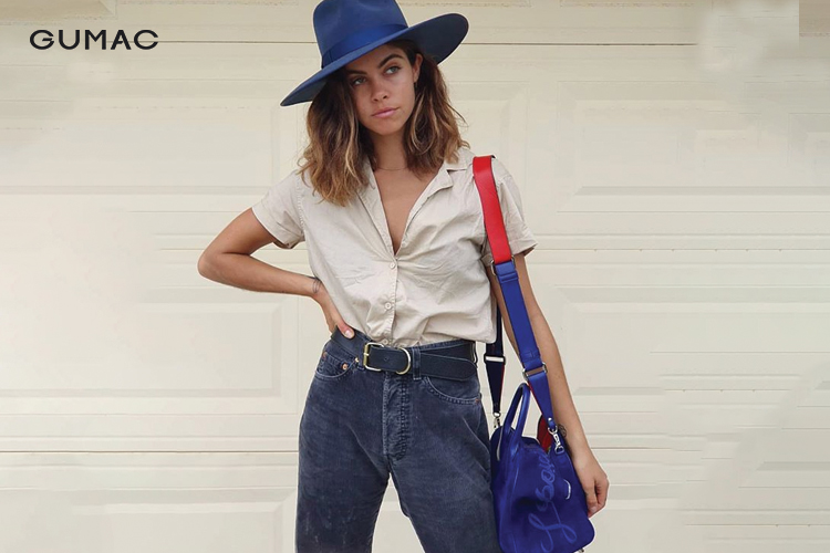 Áo sơ mi phối quần mix mũ Fedora