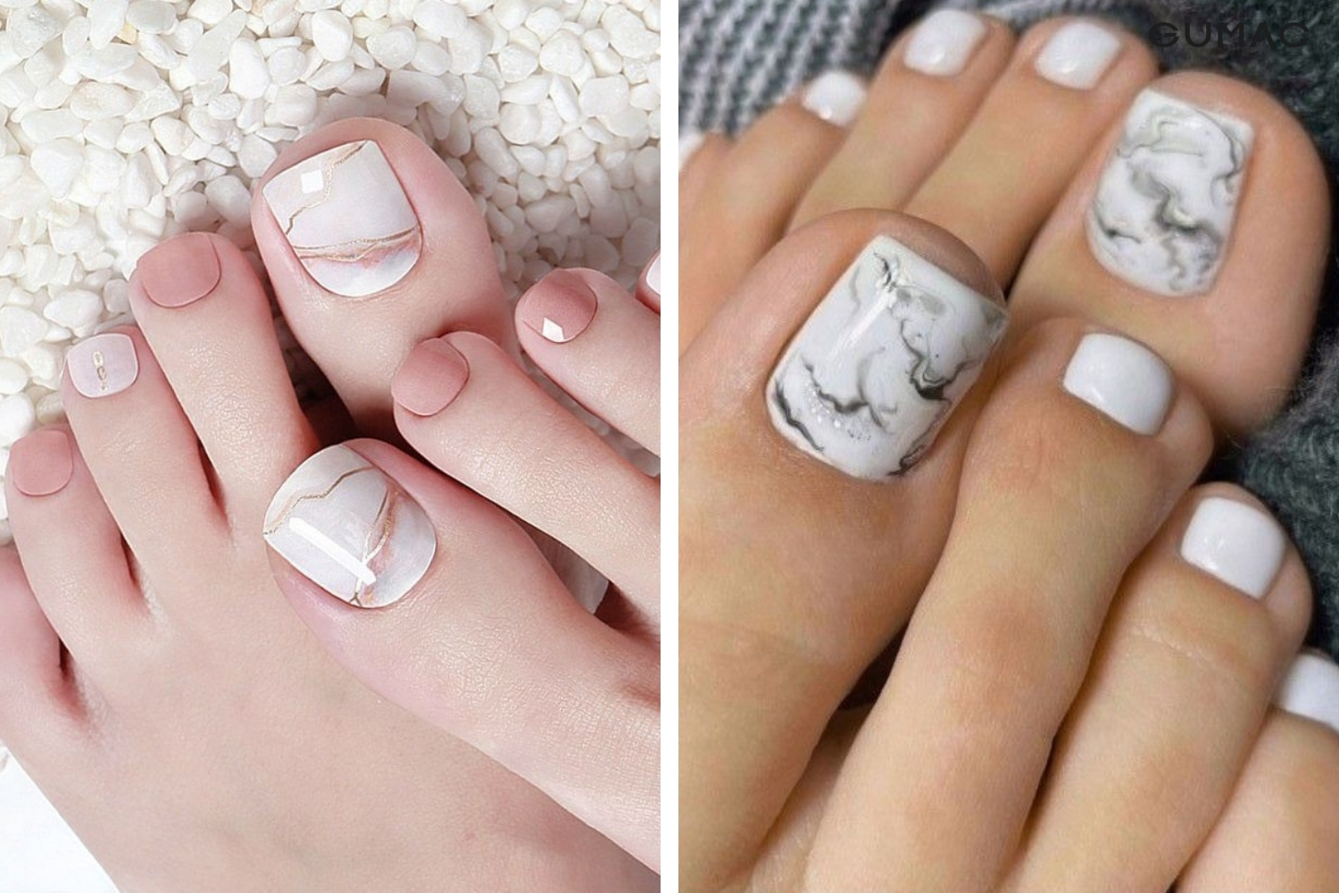 mau lam nail chan trang van da dep