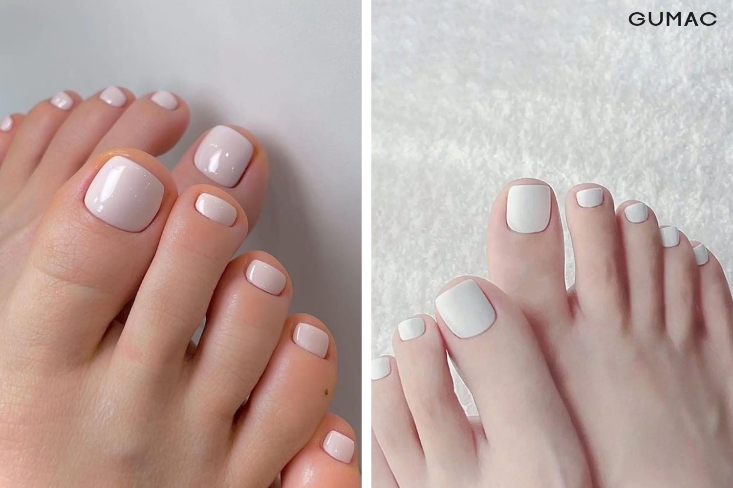 mau nail chan dep mau trang tron