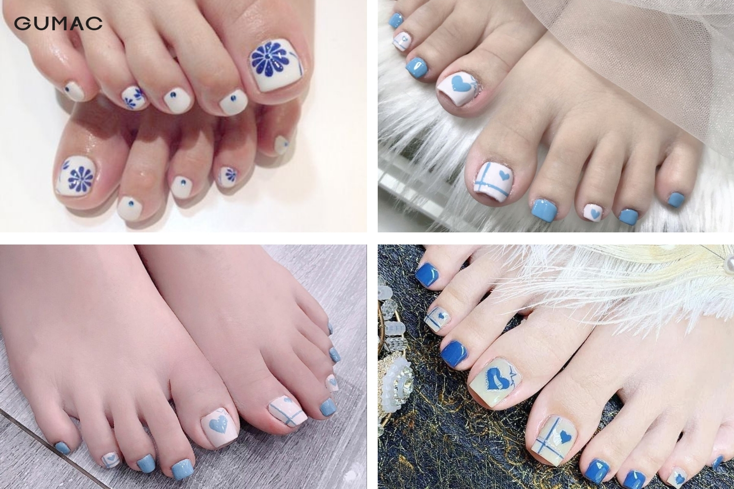 mau son mong chan mau trang mix xanh duong