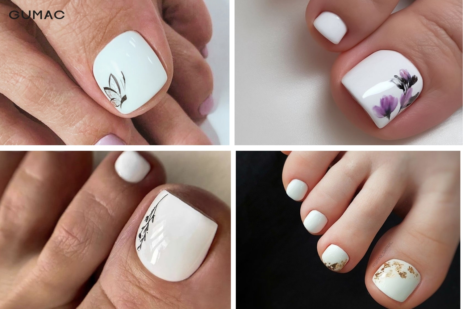 mau trang tri nail chan mau trang ve hoa tiet