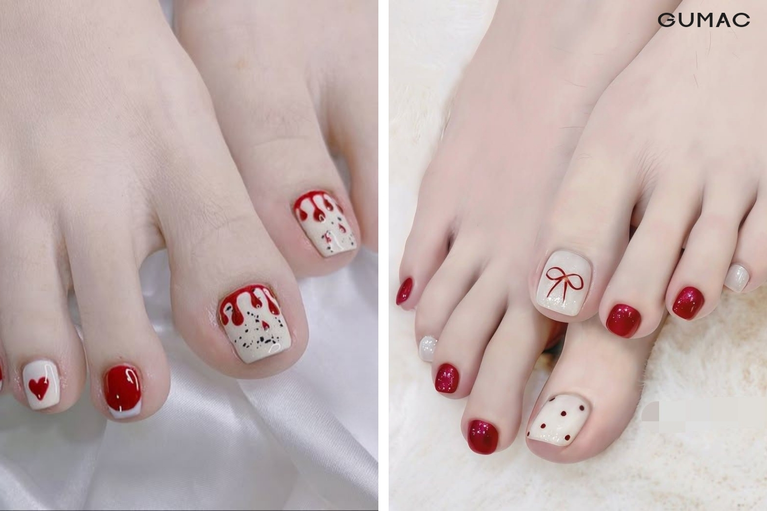 mong nail chan do trang