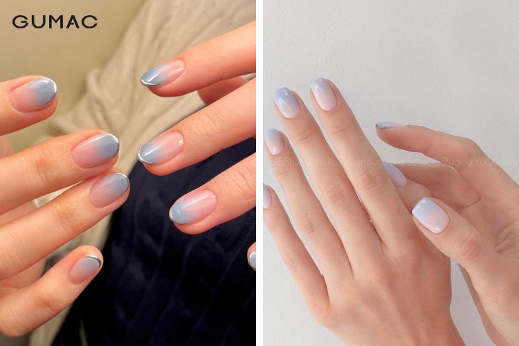 Nail học sinh xanh dương sơn thạch trong trẻo