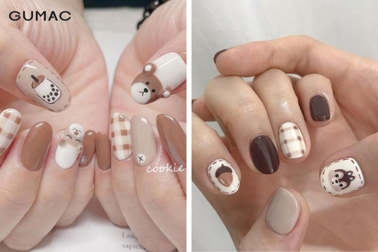 Nail học sinh đi chơi vẽ hoạt hình