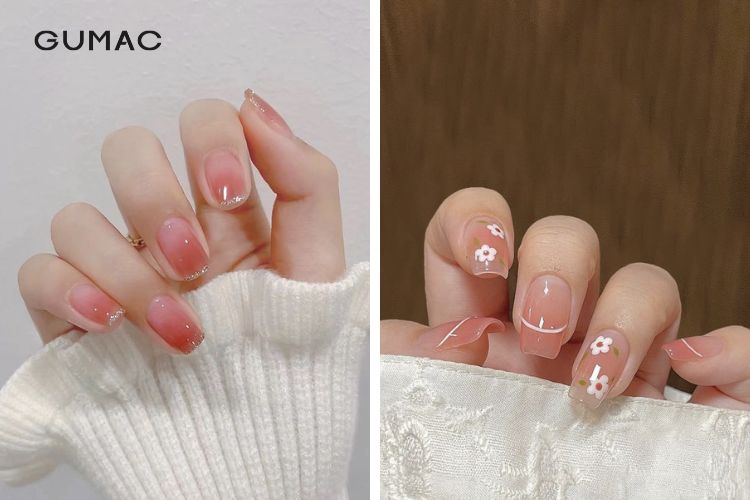 Các kiểu nail hồng ombre sành điệu
