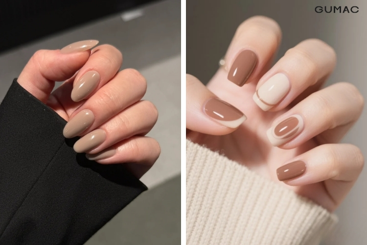 mau nail mau nau&nbsp;ca phe sua dep