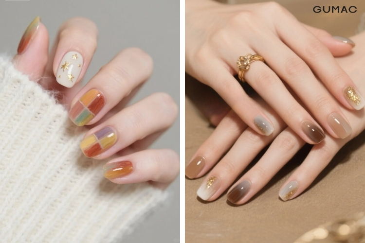 mau nail nau mix nhieu mau dep