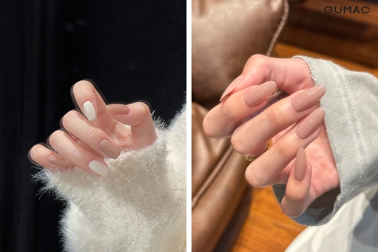 mau nail tong nau be tinh te