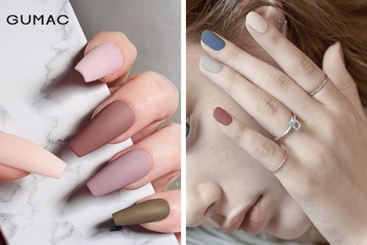 Nail nhiều màu sơn nhám ấn tượng Nail nhiều màu sơn nhám ấn tượng