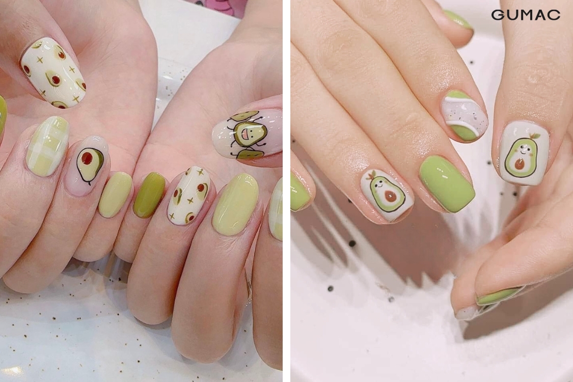 mau nail qua bo xanh dep