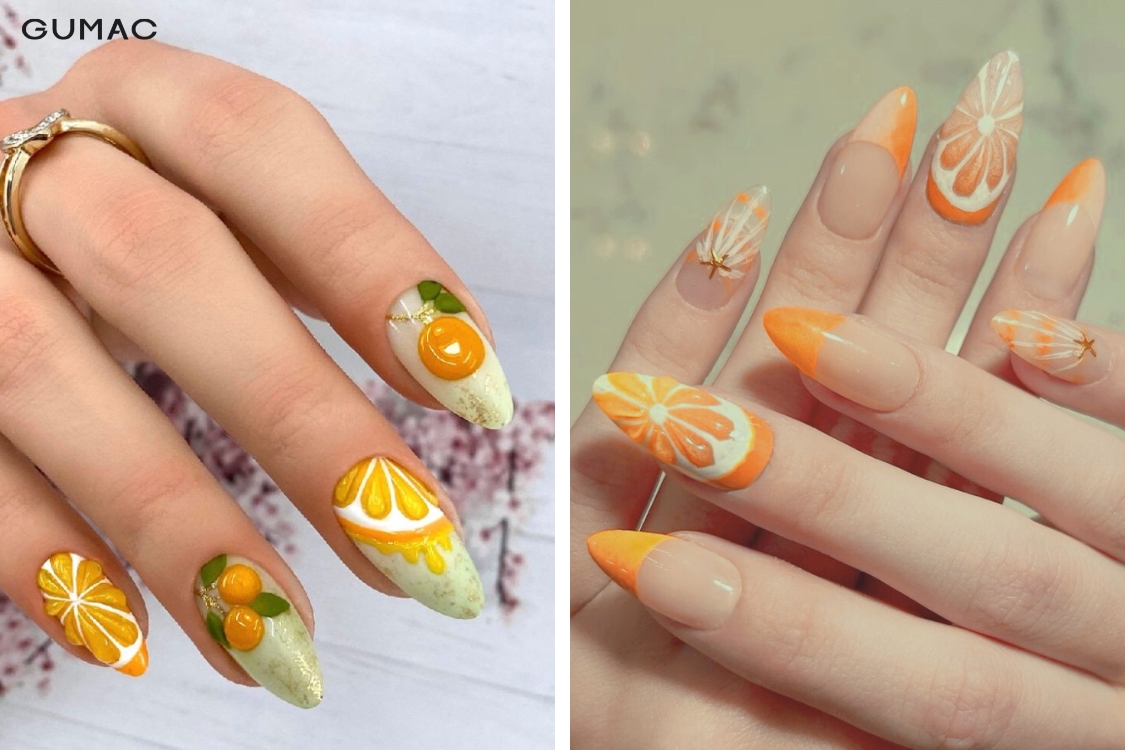 mau nail trai cam day suc song