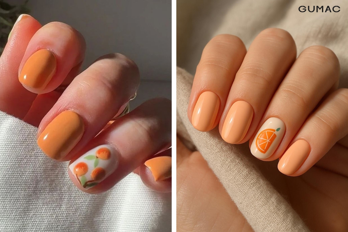 mau nail trai cay phoi nen son tron dep